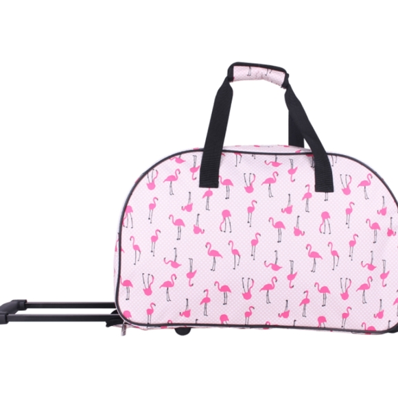New Betsey Johnson Flamingo Strut Luggage Set - Picture 10 of 10